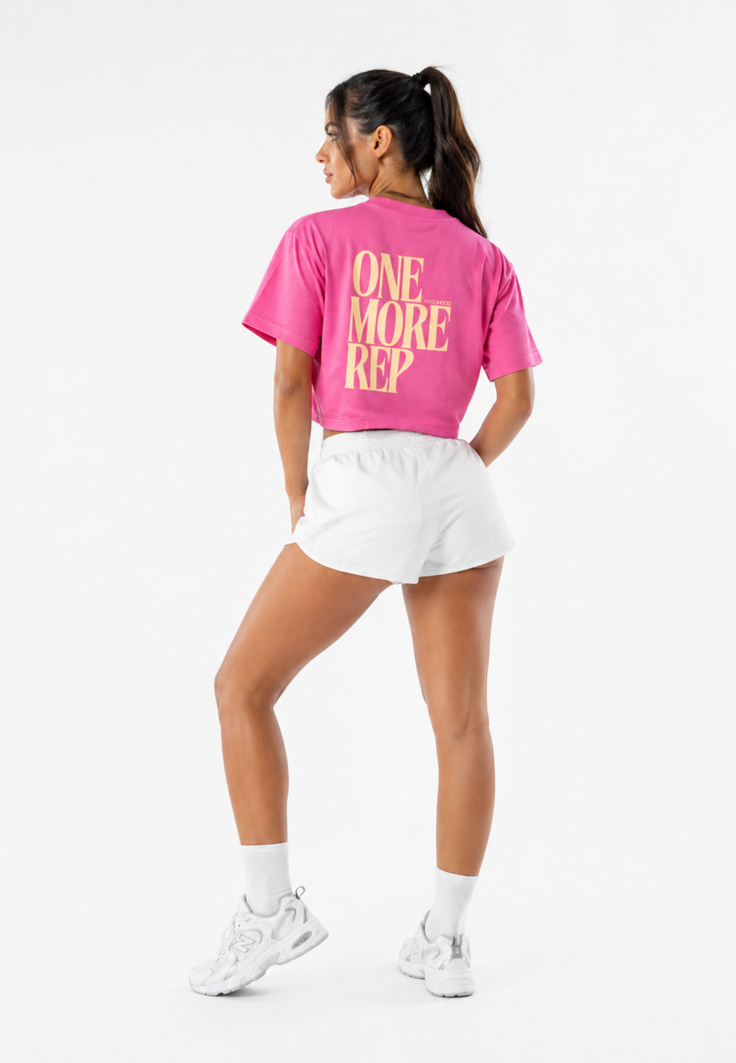 LIMITED DROP - ONE MORE REP OVERSIZED CROP TOP PINK