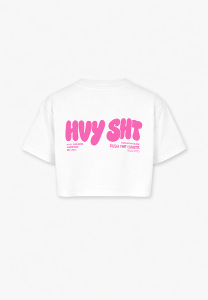 LIMITED DROP - HVY SHT PINK OVERSIZED CROP TOP