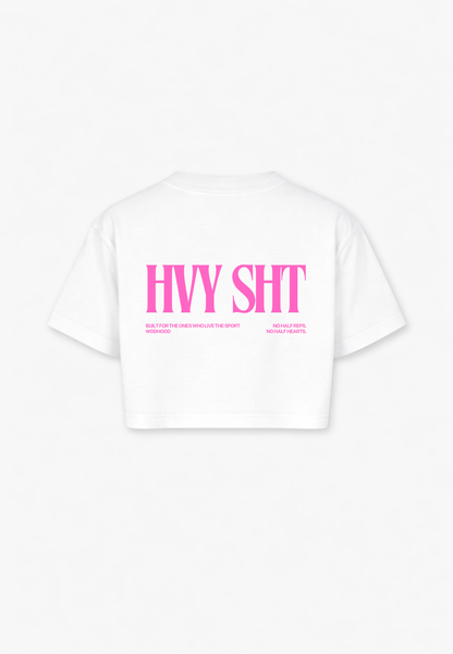 LIMITED DROP - HEAVY SH*T PINK OVERSIZED CROP TOP