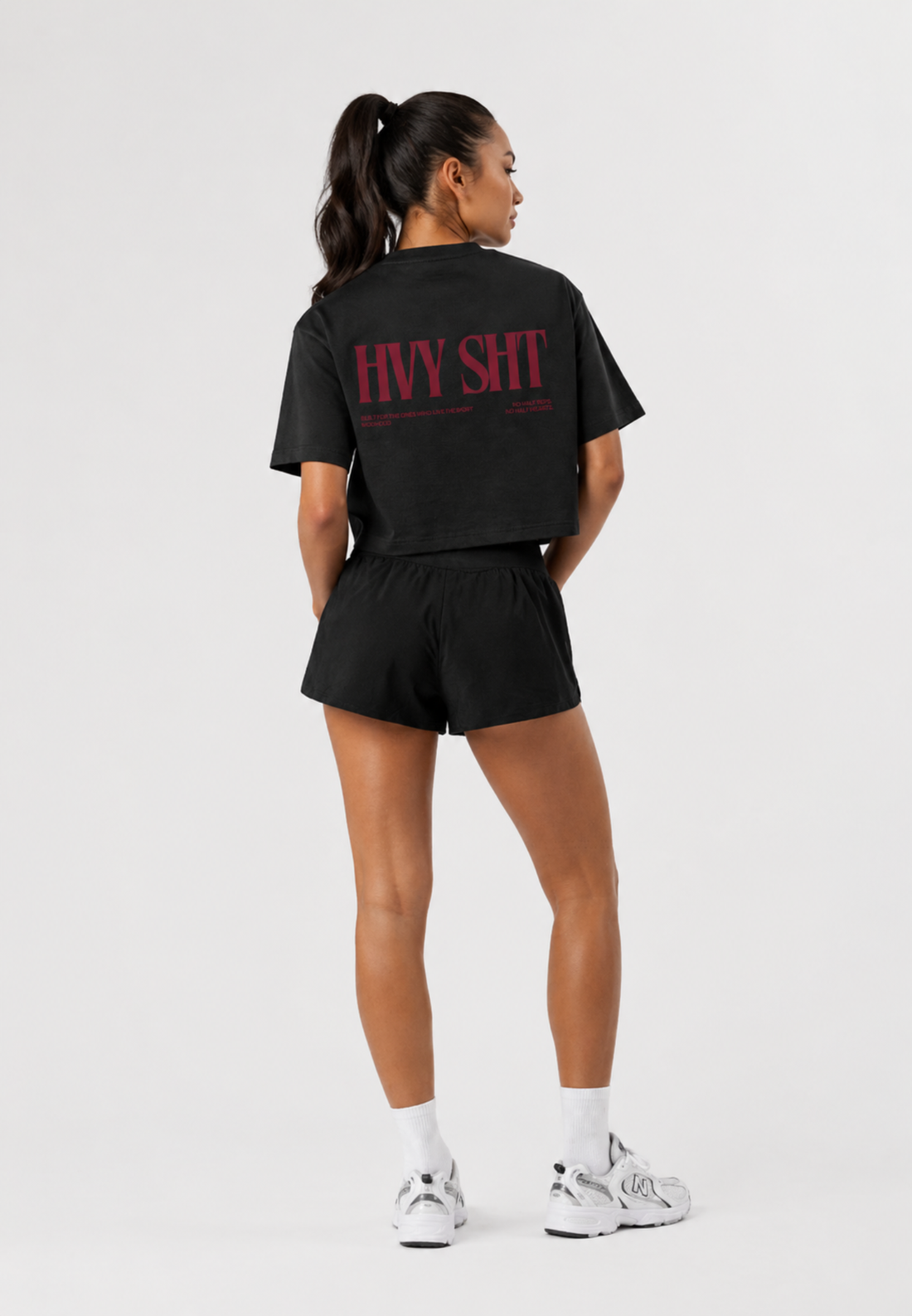 LIMITED DROP - HEAVY SH*T OVERSIZED CROP TOP BLACK/WHITE