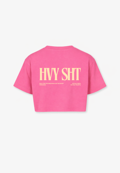 PRE - ORDER - HEAVY SH*T OVERSIZED CROP TOP PINK