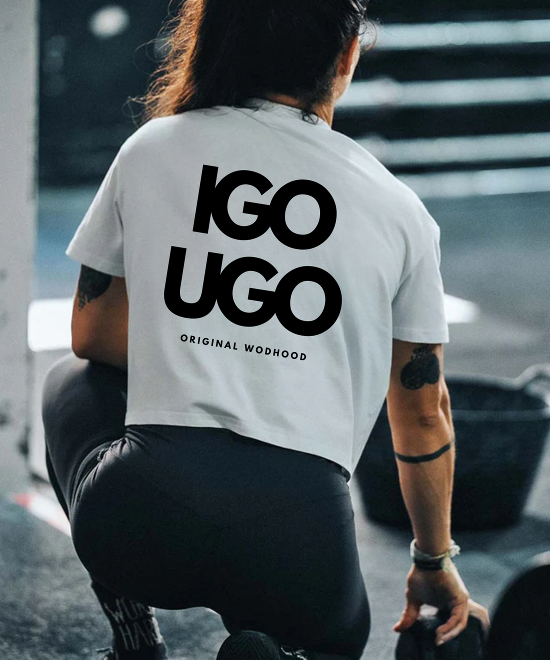 Wodhood I GO YOU GO B/W Oversized Crop Top