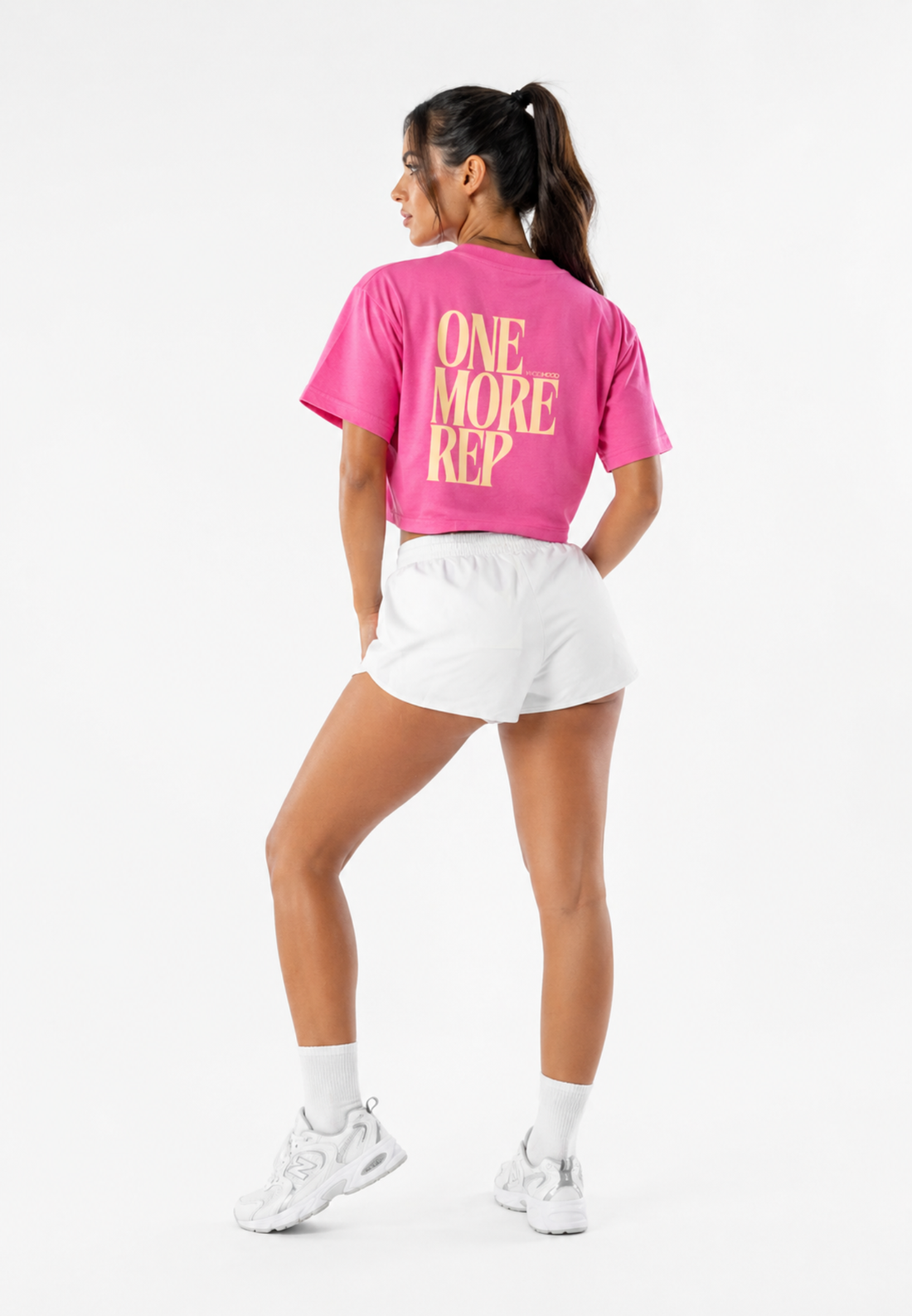 LIMITED DROP - ONE MORE REP OVERSIZED CROP TOP PINK