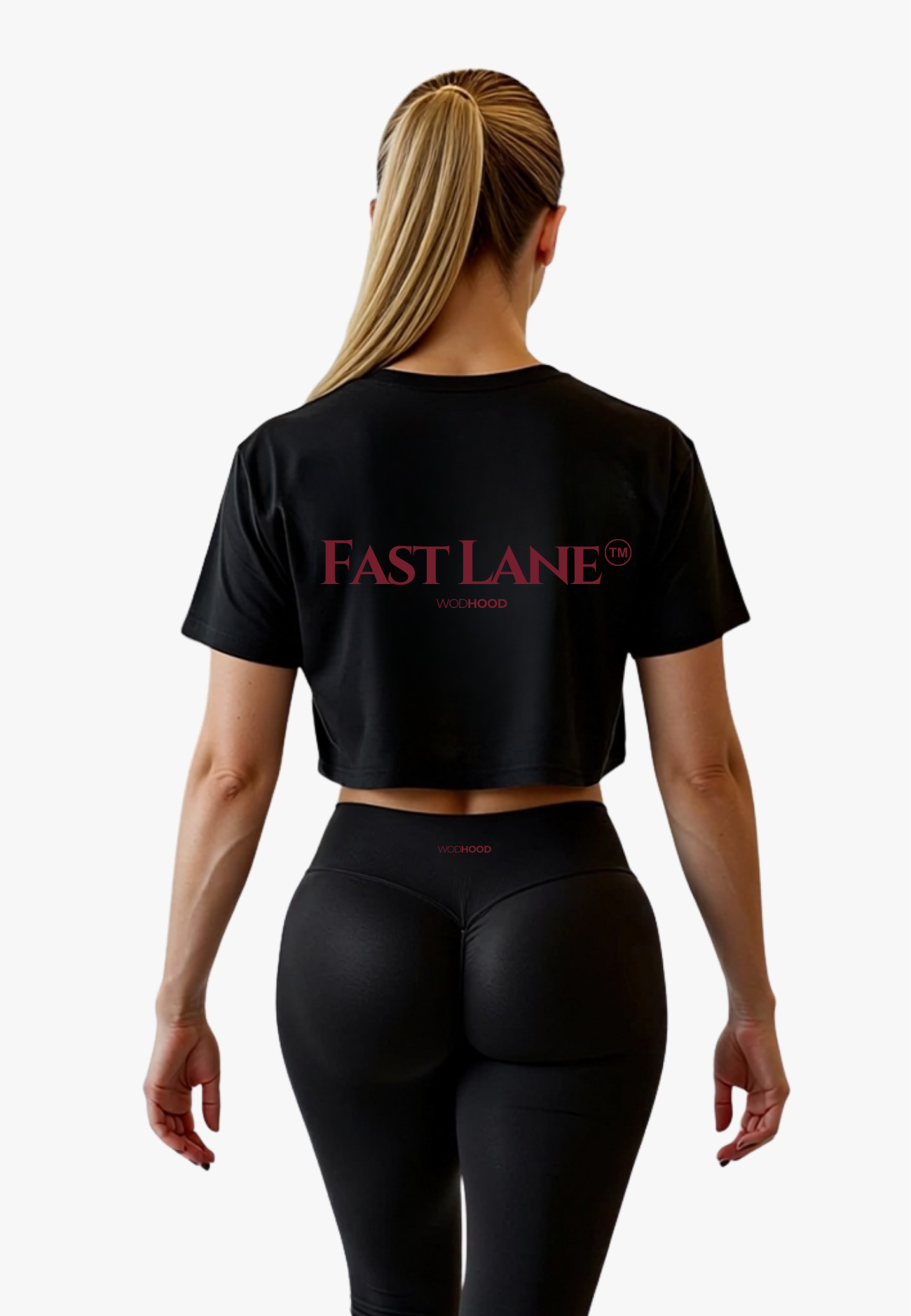 PRE - ORDER - FAST LANE OVERSIZED CROP TOP B/W