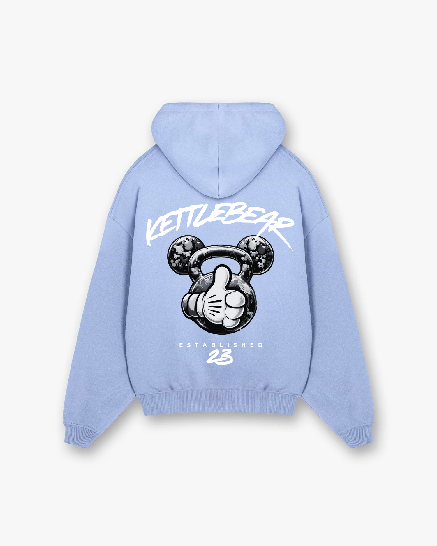 PRÉCOMMANDE - SWEAT À CAPUCHE SURDIMENSIONNÉ NOIR ET BLANC KETTLEBEAR23