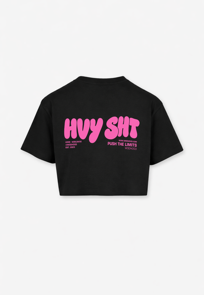 LIMITED DROP - HVY SHT PINK OVERSIZED CROP TOP