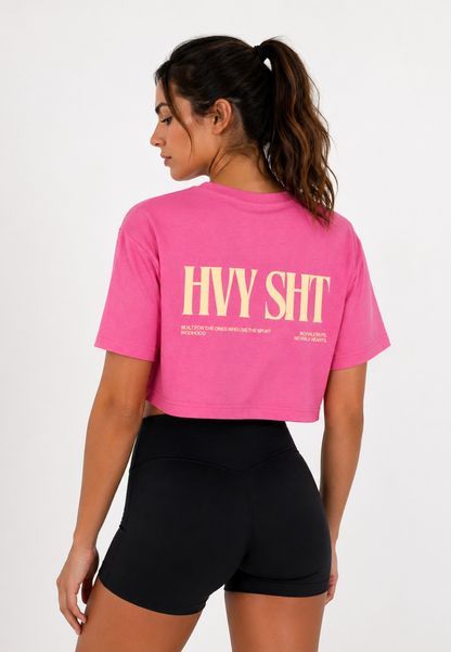 LIMITED DROP - HEAVY SH*T OVERSIZED CROP TOP PINK