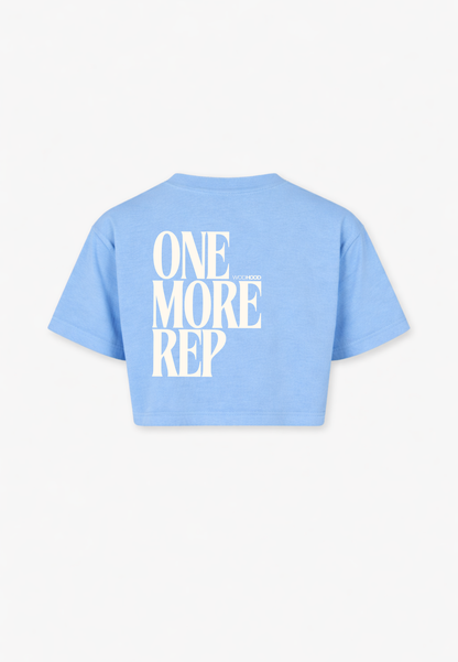 PRE - ORDER - ONE MORE REP OVERSIZED CROP TOP SCHWARZ/BLAU