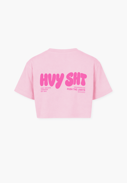 LIMITED DROP - HVY SHT PINK OVERSIZED CROP TOP