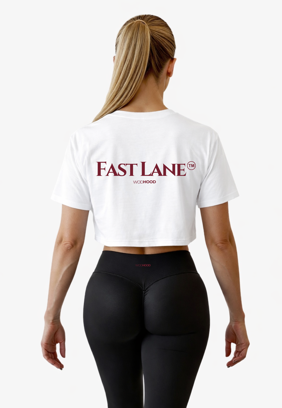 PRE - ORDER - FAST LANE OVERSIZED CROP TOP B/W