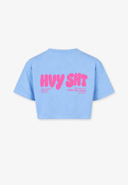 LIMITED DROP - HVY SHT PINK OVERSIZED CROP TOP