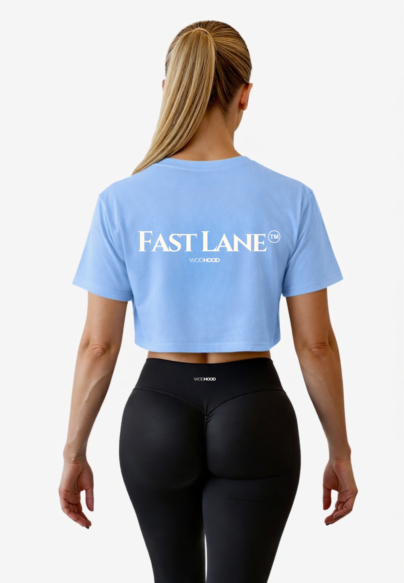 PRE - ORDER - FAST LANE OVERSIZED CROP TOP LILA/BLAU