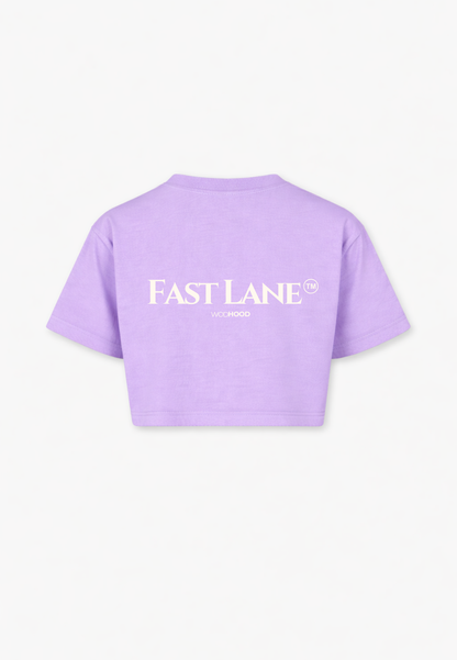 PRE - ORDER - FAST LANE OVERSIZED CROP TOP LILA/BLAU