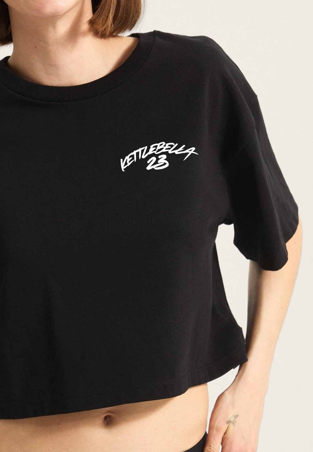 KETTLEBELLA23 Oversize Crop Top Black