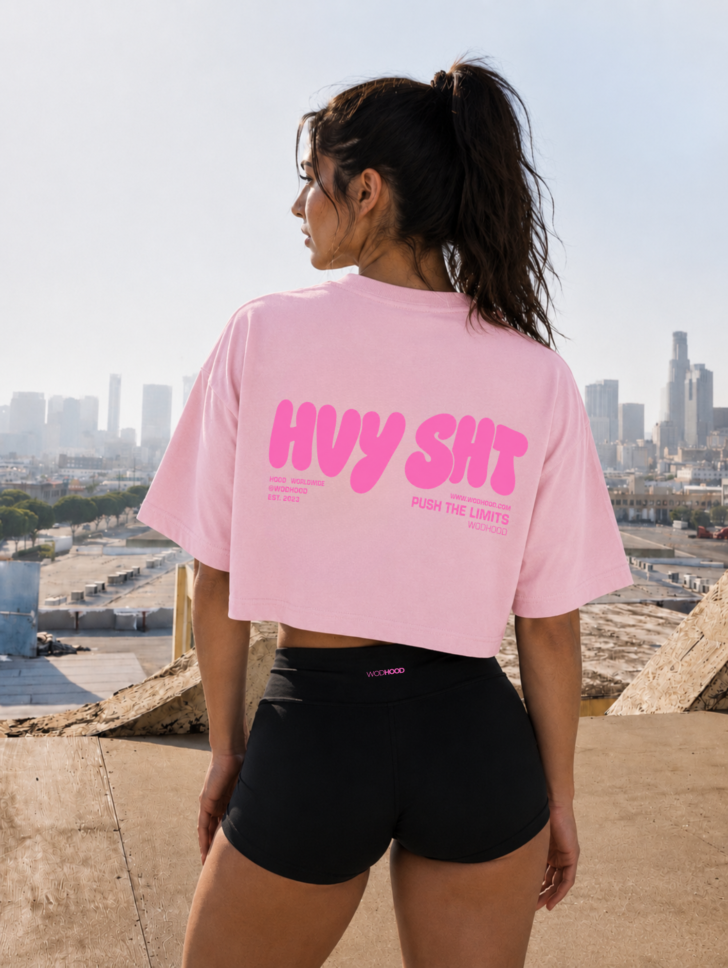 LIMITED DROP - TOP CROP OVERSIZE ROSA HVY SHT