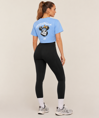 LIMITED DROP - KETTLEBELLA23 OVERSIZED CROP TOP BLAU
