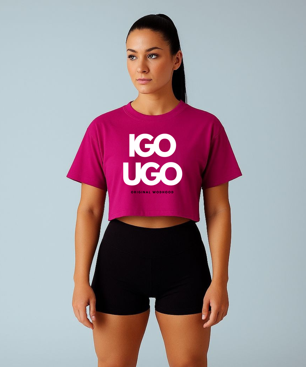 Wodhood I GO YOU GO B/W Oversized Crop Top